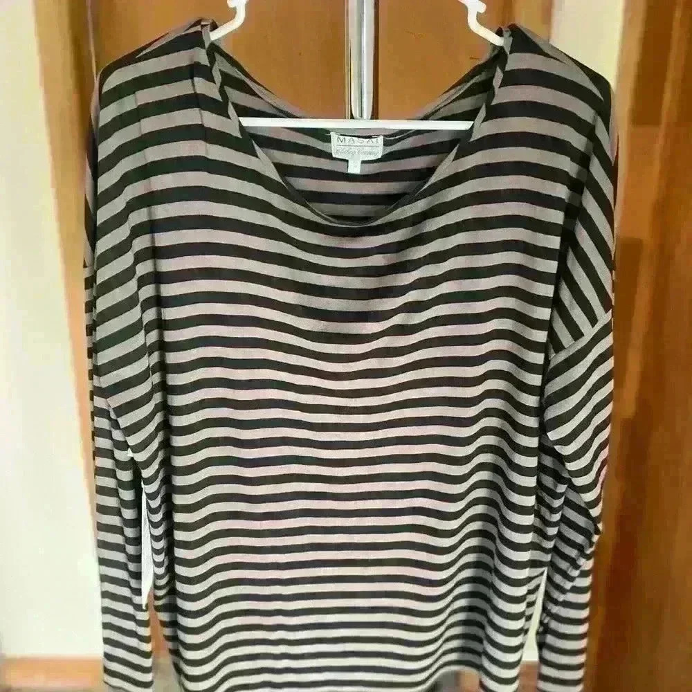 Masai Britta NWT black/tan oversized top and skirt set size s